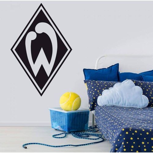 Sv Werder Bremen - Fußball Wandtattoo Vereinslogo schwarz Deutscher Meister Logo Wandbild selbstklebend 20x30cm - schwarz