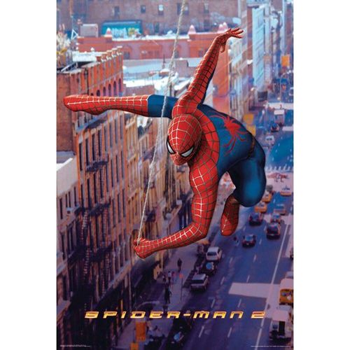 Close Up - Spider-Man 2 Poster Spiderman swinging