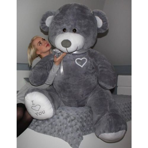 Viking Choice - Riesiger großer Teddybär, weiches Kuscheltier – 105 x 85 cm – grau