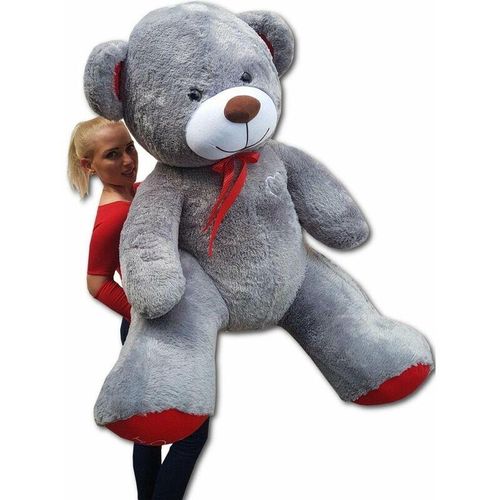 Großer Teddybär - Ich liebe dich - Weich - Grau