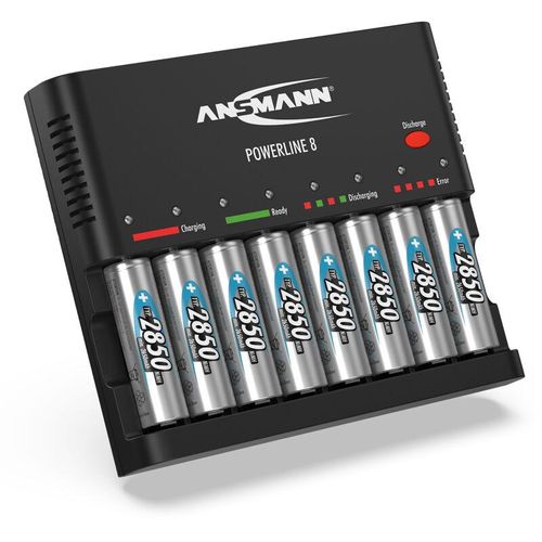 Akku Ladegerät für 1-4 aaa,aa NiMH Akkus inkl. 8x aa 2850er aa - Ansmann