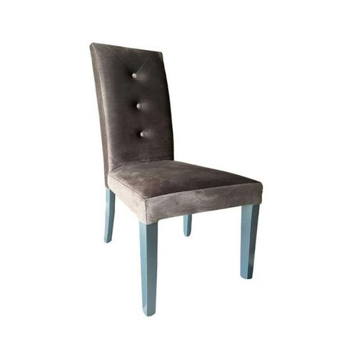 Montecarlo-Stuhl mit 3 grauen Samtknöpfen