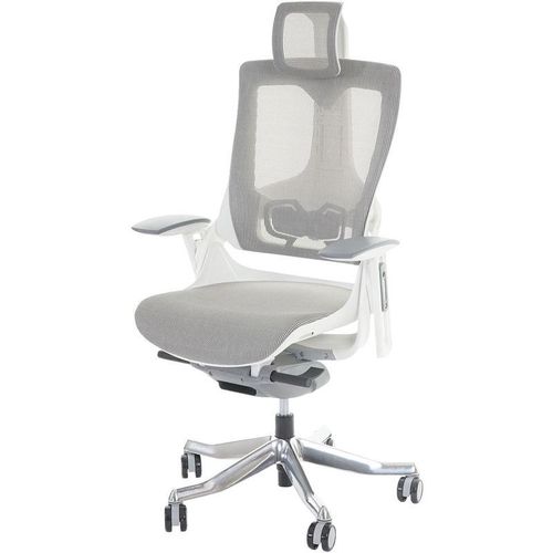 Bürostuhl merryfair Adelaide, Schreibtischstuhl Drehstuhl, Polster/Netz, ergonomisch weiß-grau - grey