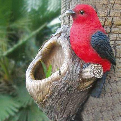 Baumstammdeko mit Vogelfutterstation Vogel Vogelfutterstelle Vogelfutterspender