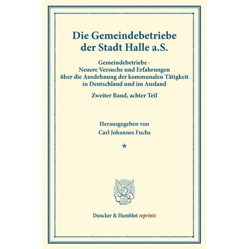 Die Gemeindebetriebe der Stadt Halle a.S..Bd.2, Tl.8, Kartoniert (TB)