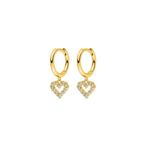 Radiant Heart Huggies 14K Gold Plated