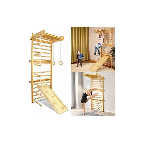 Klettergerüst Indoor Sprossenwand für kinderzimmer Sprossenwand Holz Kletterwand bis 100 kg belastbar für Erwachsene & Kinder Yardin