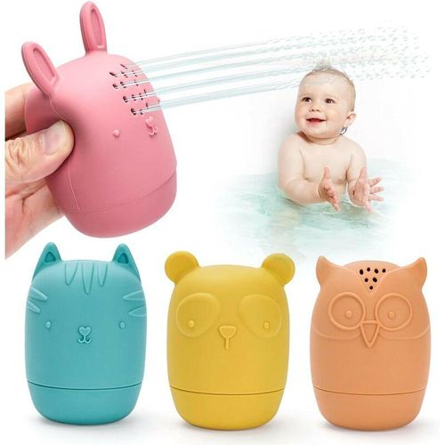 Kinsi - Baby Badespielzeug, 4er-Set Badespielzeug Tiere Schwimmende Spielzeuge