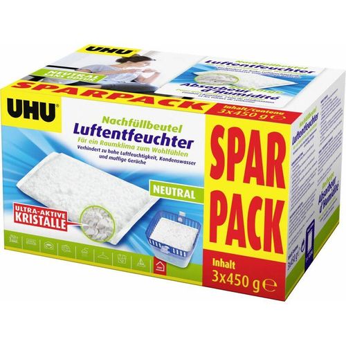 Luftentfeuchter Nachfüllbeutel Sparpack, 3 x 450 g Luftentfeuchter - UHU