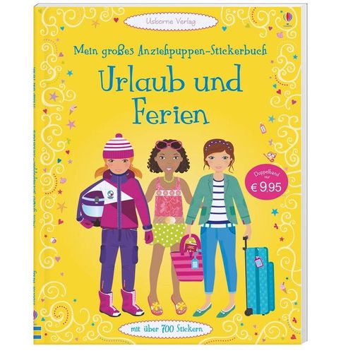Mein großes Anziehpuppen-Stickerbuch: Urlaub und Ferien - Fiona Watt, Lucy Bowman, Kartoniert (TB)