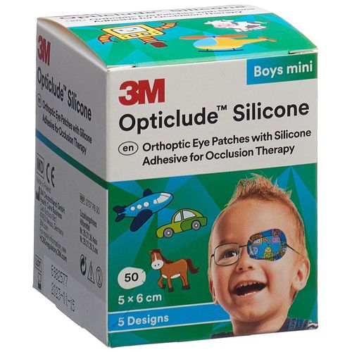 Opticlude Silicone Augenverband 5x6cm Mini Boys (50 Stück)