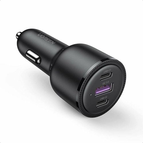 Autoladegerät 2x usb Typ c / 1x usb 69W 5A Power Delivery Quick Charge schwarz - Ugreen