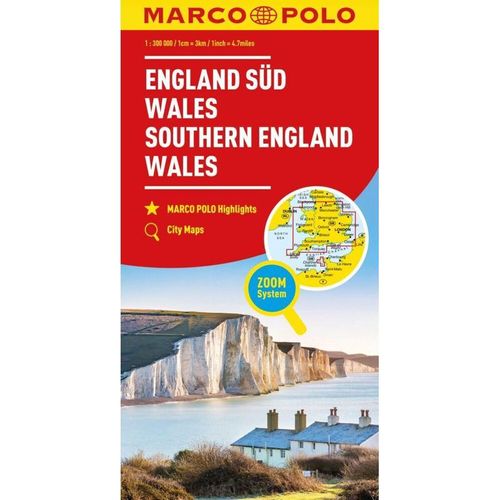MARCO POLO Regionalkarte England Süd, Wales 1:300.000, Karte (im Sinne von Landkarte)