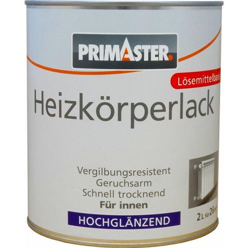 Primaster - Heizkörperlack 2L Weiß Hochglänzend Heizkörperfarbe Heizungslack