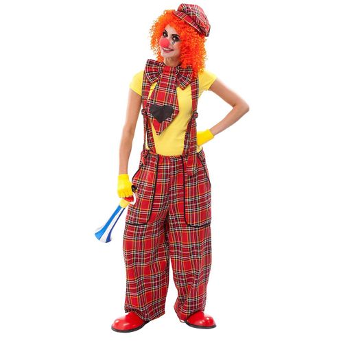 Clown-Latzhose und Riesenkrawatte, unisex, rot