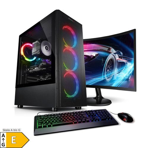 PC Set Gaming mit 24 Zoll TFT Total 12 Intel Core i9-12900KF, 32GB DDR4, NVIDIA RTX 5060 8 GB, 1TB SSD, 2TB HDD, WLAN, Windows 11