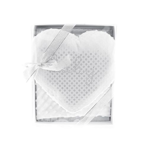 Babydecken-Set mit Herzkissen Zweilagige Babydecke aus Polyester