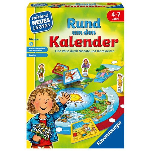 Ravensburger 24984 - Rund um den Kalender - Spielen und Lernen für Kinder, Lernspiel für Kinder von 4-7 Jahren, Spielend Neues Lernen für 2-4 Spieler