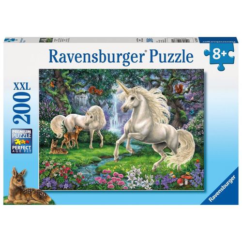 Ravensburger Kinderpuzzle - 12838 Geheimnisvolle Einhörner - Einhorn-Puzzle für Kinder ab 8 Jahren, mit 200 Teilen im XXL-Format