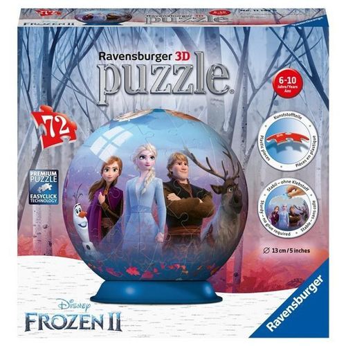 Ravensburger 3D Puzzle 11142 - Puzzle-Ball Disney Frozen 2 - 72 Teile - Puzzle-Ball für Fans von Anna und Elsa ab 6 Jahren