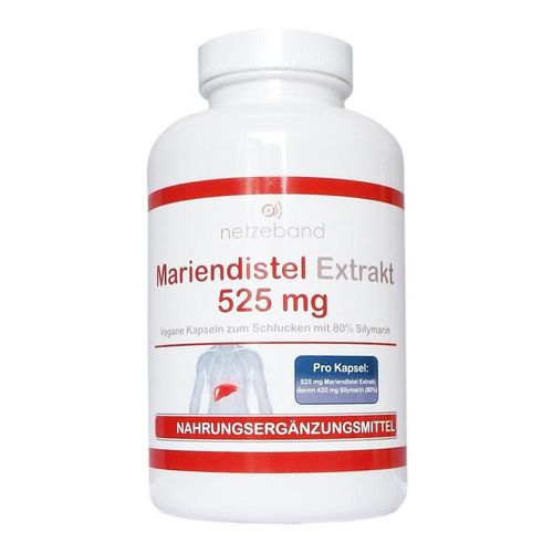 Netzeband, Mariendistel Extrakt, 525mg, 200 Veg. Kapseln [126,00 EUR pro kg]