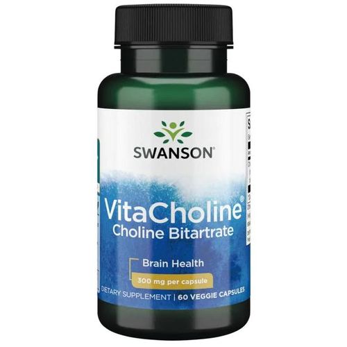 Swanson, VitaCholine Choline Bitartrate, 60 Veggie Kapseln [563,33 EUR pro kg]