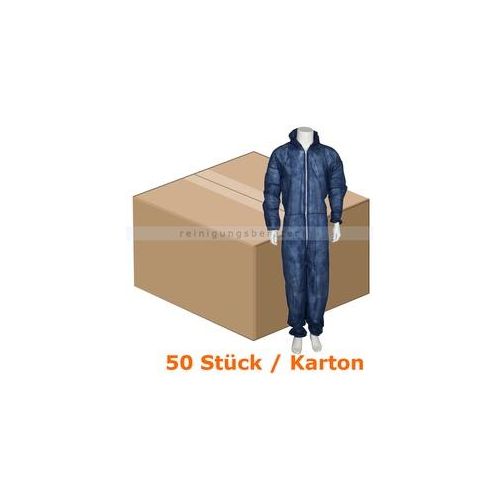 Schutzanzug Abena Schutz-Einweg-Overall blau L/XL Karton Karton mit 50 Stück Verschluss mit Reisverschluss