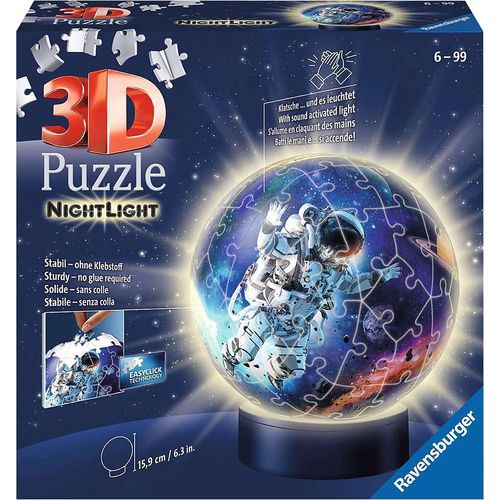 Ravensburger 3D Puzzle Nachtlicht "Astronauten im Weltall", 72 Teile