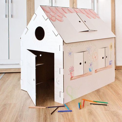 Auswahl Kinder Spielhaus Ritterburg Playhouse Spielburg Pappe Bastelkarton Haus Burg Papphaus Kartonhaus Papierhaus Karton Papier Kinderhaus zum