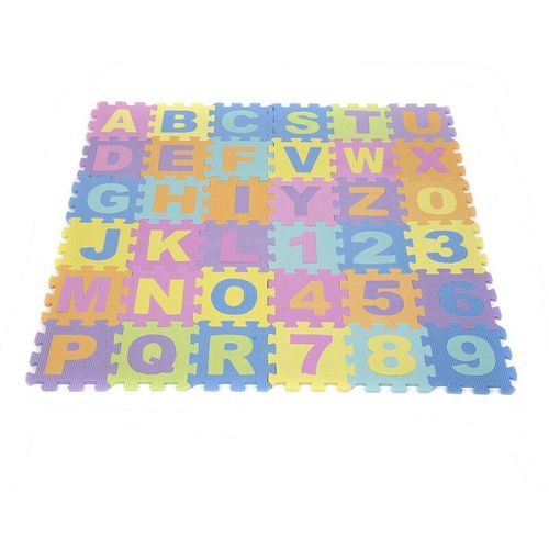 36tlg. Puzzlematte Spielmatte Bodenmatte Spielteppich Kinderteppich Bodenmatte eva Schaumstoff Matte[26 Buchstaben und 10 Zahlen]