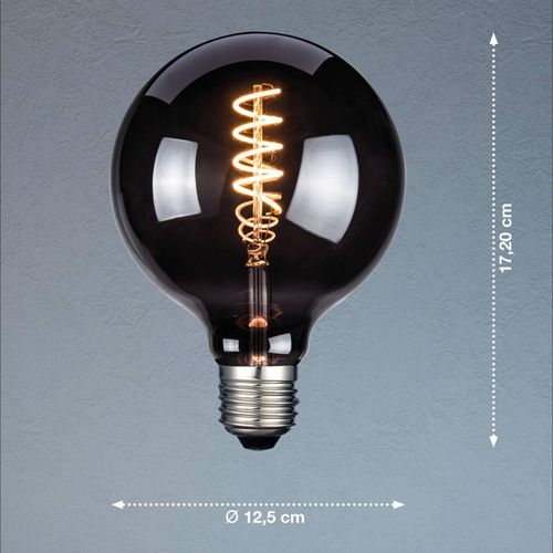 LED-Leuchtmittel, E27, G125, rauchfarben, 4 W, 1800 K, 60 lm