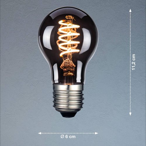 LED-Leuchtmittel, E27, A60, rauchfarben, 4 W, 1800 K, 60 lm