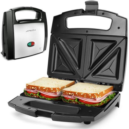 Sandwichmaker 800W,Sandwichtoaster,Panini Grill,Antihaftbeschichtung,doppelseitiges Backen bei konstanter Temperatur,Schwarz - Aigostar