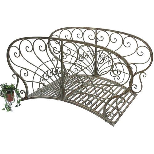 Dandibo - Gartenbrücke Metall mit Geländer Antik 150106 Brücke 150 cm Garten Metallbrücke Gartenmöbel Teichbrücke Steg Stabil