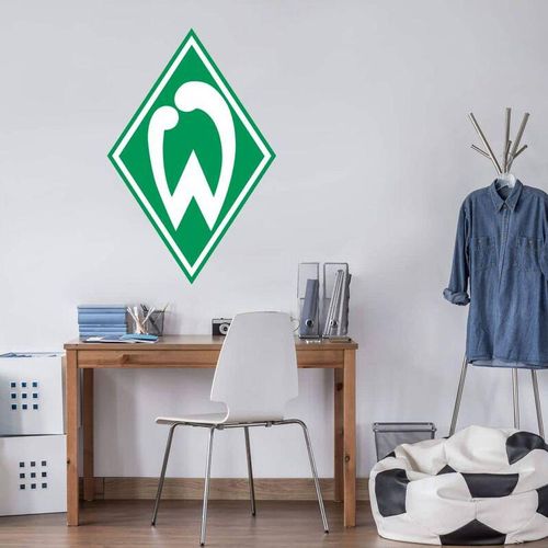 Sv Werder Bremen - Fußball Wandtattoo Vereinslogo grün Deutscher Meister Logo Wandbild selbstklebend 40x60cm - grün