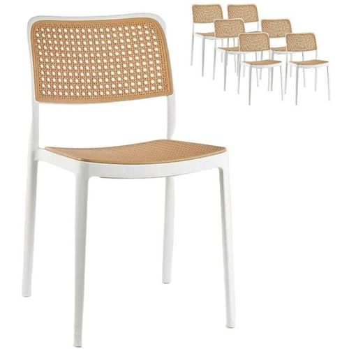Compralo New - Stuhl ⑤6 Nachahmung Rattan Restaurant Weiß Morano