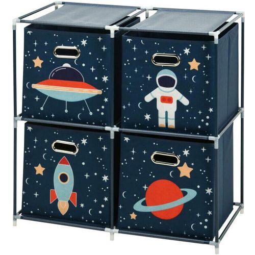 Spielzeugregal mit Behältern Weltraummission, 68 x 35 x 70 cm