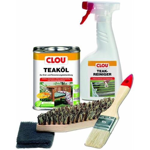 Clou - Teakholz Pflege Set Holzschutz Holzpflege Holzmöbelpflege