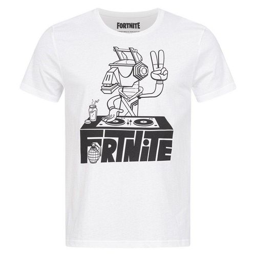 Fortnite T-Shirt FORTNITE DJ Logo T-Shirt Herren + Jugendliche Weiß