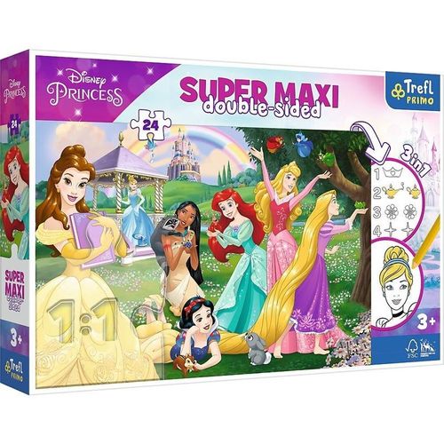 Primo Super Maxi Puzzle 24 Teile und Malvorlage Disney Princess