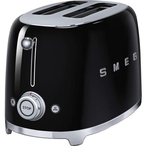 Toaster 2 Scheiben TSF01BLEU aus Edelstahl, schwarz - Smeg