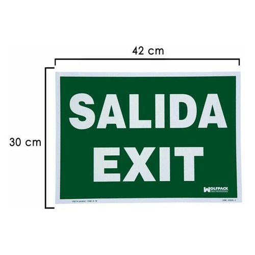 Exit Fluoreszierendes Schild Exit 30x42 cm.