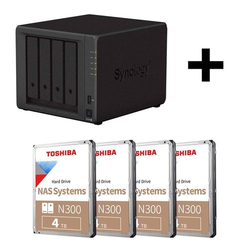 Synology DiskStation DS923+ 4 Einschübe NAS-Server Leergehäue & 16TB Toshiba N300 SATA 3.5