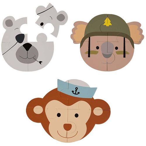 Bo Jungle B-Animal puzzel Monkey/Bear/Koala 3 st
