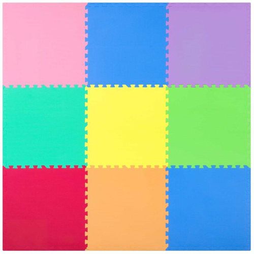Schaumstoff-Puzzlematte 180 x 180 cm, 9 Stück, mehrfarbig