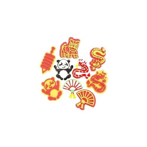 Chinesische Neujahrsschaumstempel (10 Stück) Chinesisches Neujahr