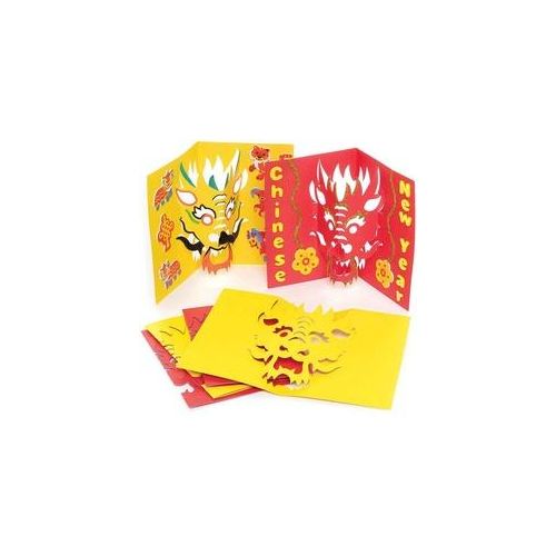 Chinesische Drachen-Pop-out-Karten (10 Stück) Chinesisches Neujahr
