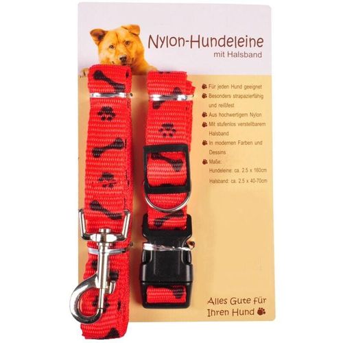 Nylon-Hundeleine mit Halsband verstellbar Hundehalsband Leine Hund rot grün blau
