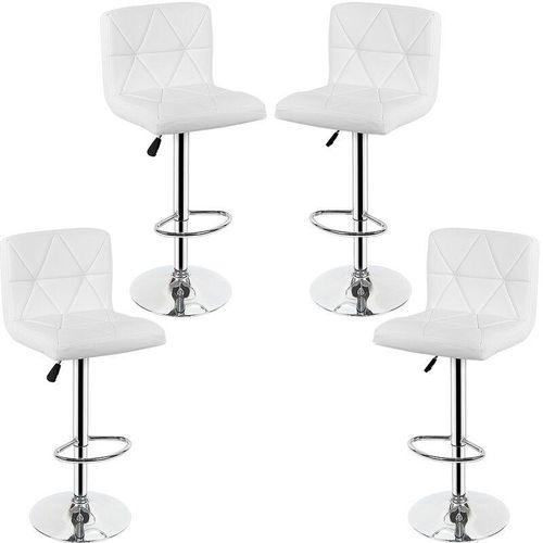 4X Tresenhocker ,Barhocker ,Bar Stool, Drehstuhl ,mit Backrest, Stylish Counter Stool, Height-Adjustable , Swivel Chair 360 Degrees, Faux Leather