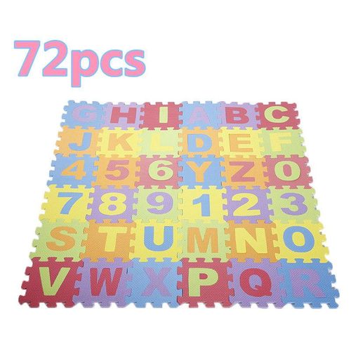 72pcs Puzzlematte Kinderteppich Spielteppich Schaumstoffmatte Spielmatte Matte Soft eva